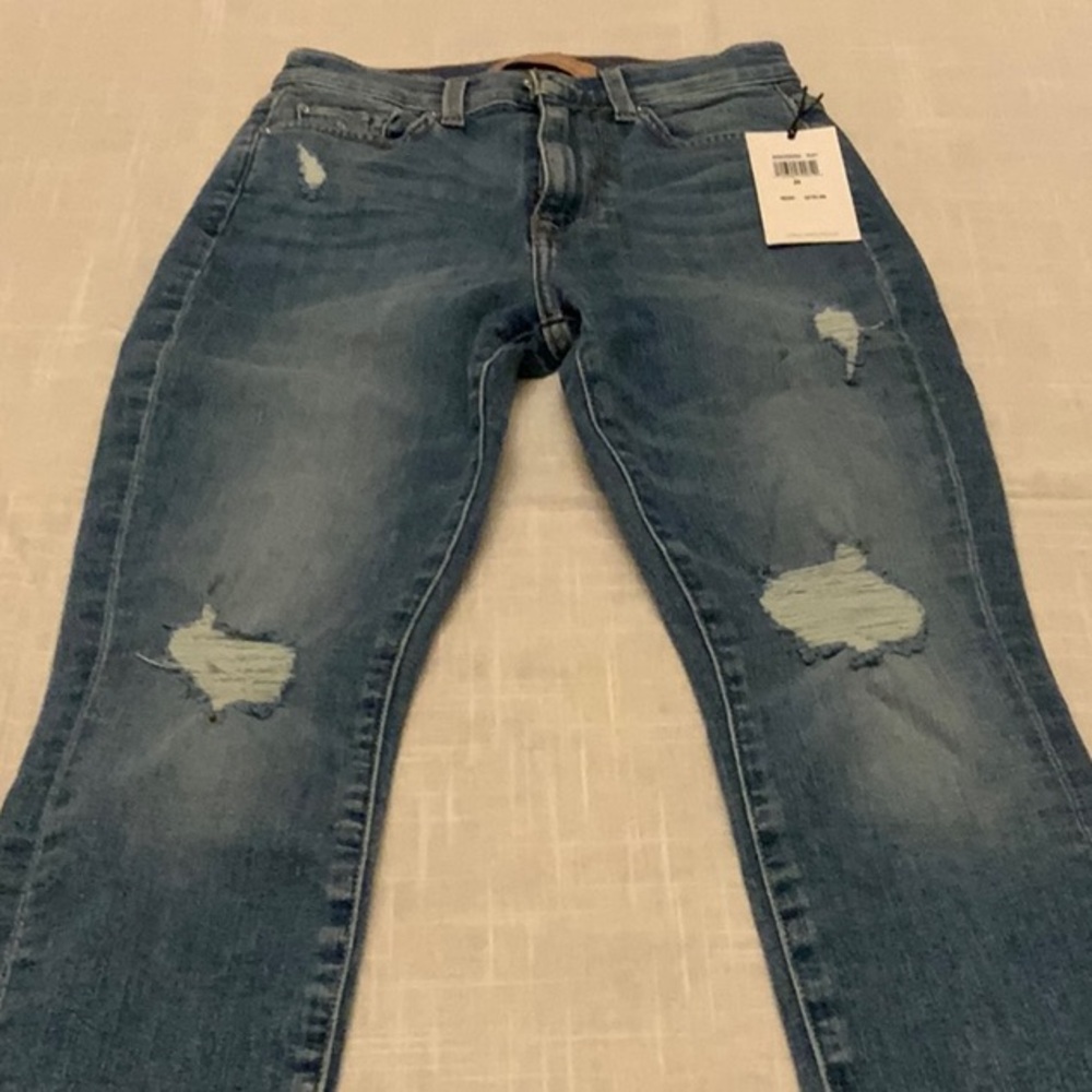 New 7 For All Mankind Luxe Vintage Skinny Distressed Jeans Size 24